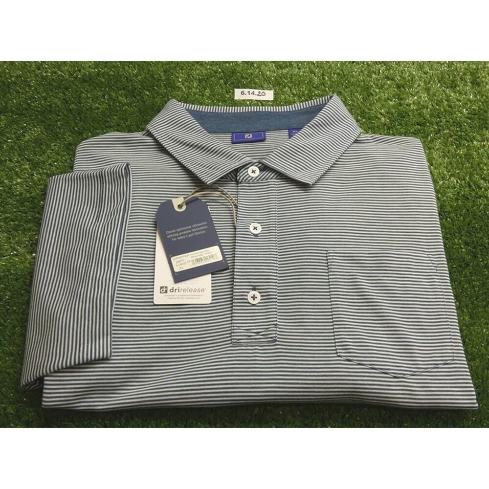 FootJoy Men's DriRelease Feeder Stripe Golf Shirt C.C. Logo Extra Large 29071